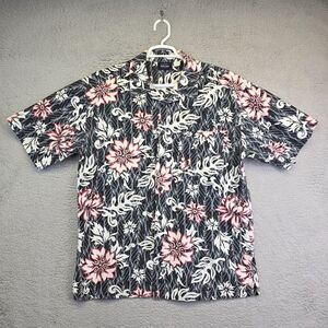 Vintage Anchor Blue Hawaiian Shirt Men's Large Short Sleeve Button Up Y2K '90s‎